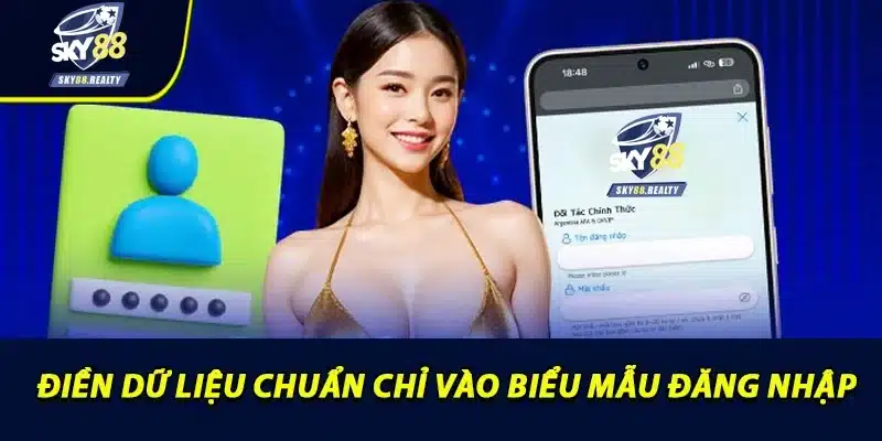 Điền dữ liệu chuẩn chỉ vào biểu mẫu đăng nhập