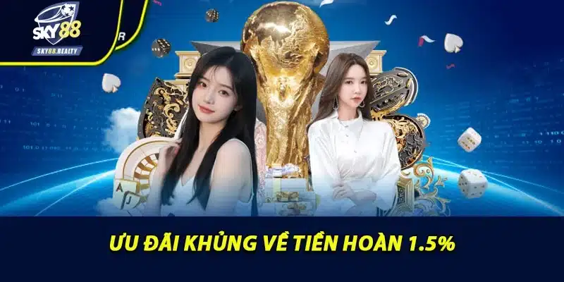 Ưu đãi khủng về tiền hoàn 1.5%